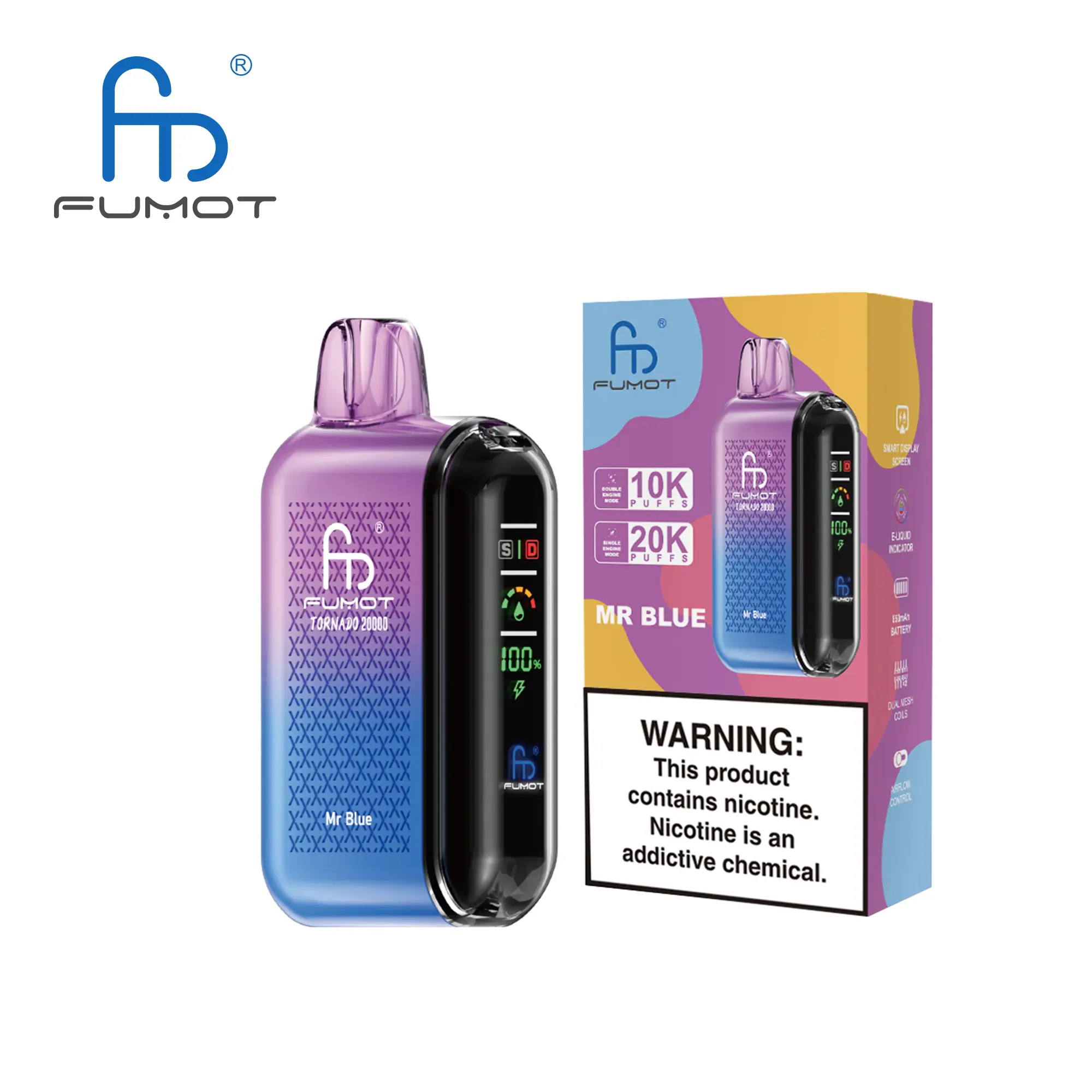 Fumot Tornado 20000 Puffs Vape ｜Mr Blue｜5% - Buysnuseveryday