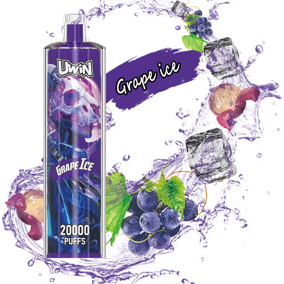 Uwin SHISHA HOOKAH Crystal 20000 Puffs｜Grape Ice｜5% - Buysnuseveryday
