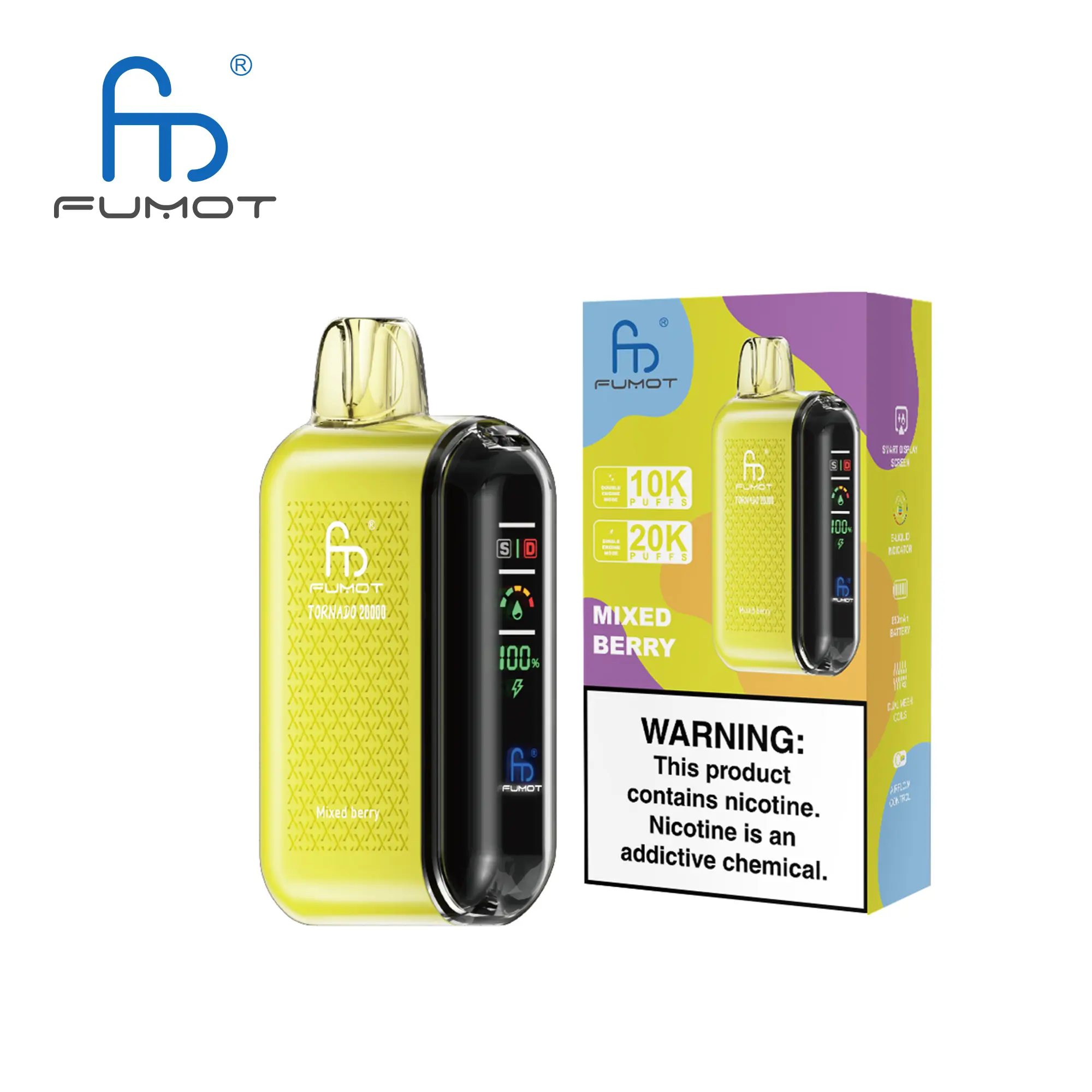 Fumot Tornado 20000 Puffs Vape ｜Mixed Berry｜5% - Buysnuseveryday