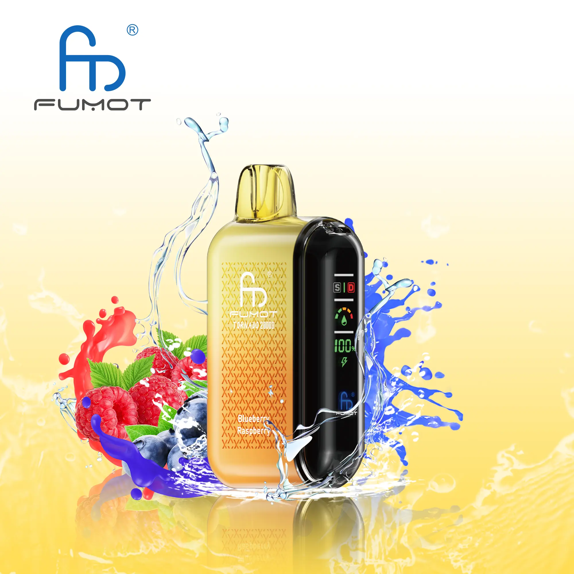 Fumot Tornado 20000 Puffs Vape ｜Blueberry Raspberry｜5% - Buysnuseveryday